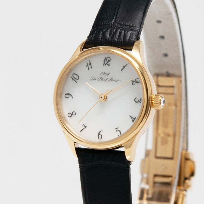 ザ・クロックハウス ビジネスフォーマル LBF1005-WH2B レディース 腕時計 ソーラー 革ベルト ブラック ホワイト