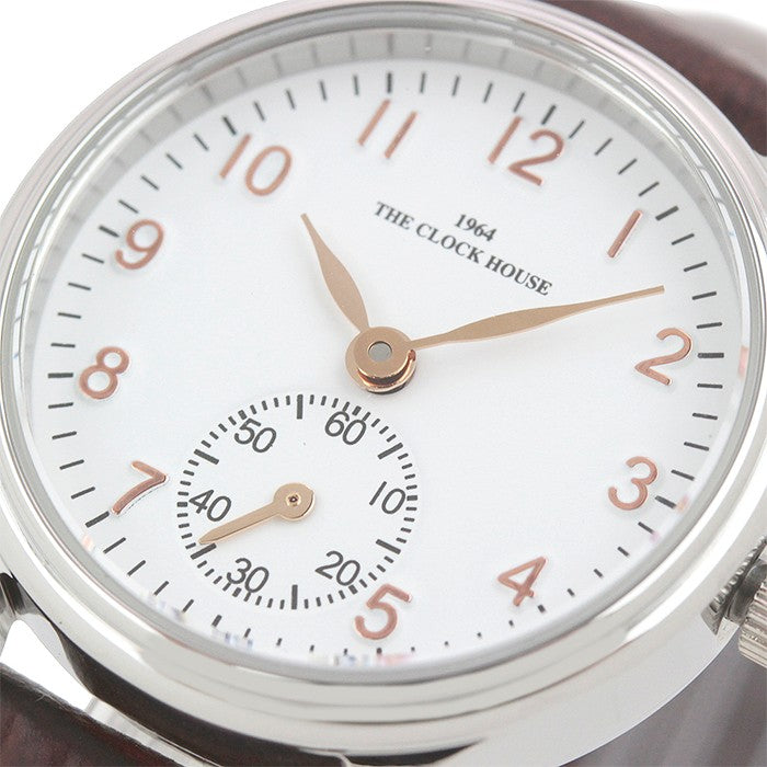 ザ・クロックハウス LBF5004-WH1B ビジネスフォーマル レディース 腕時計 クオーツ 茶レザー ホワイト リーズナブル THE CLOCK HOUSE
