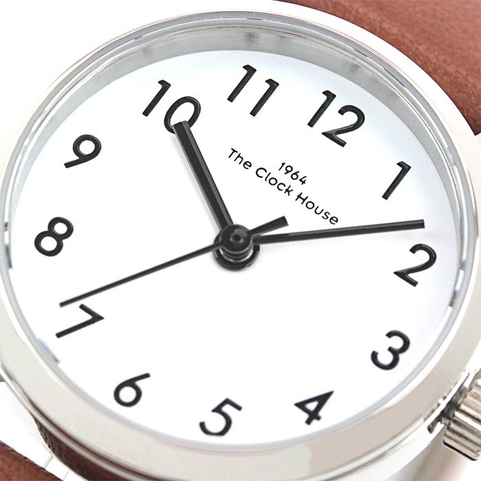 ザ・クロックハウス ナチュラルカジュアル LNC1001-WH2B レディース 腕時計 ソーラー 革ベルト ブラウン ホワイト