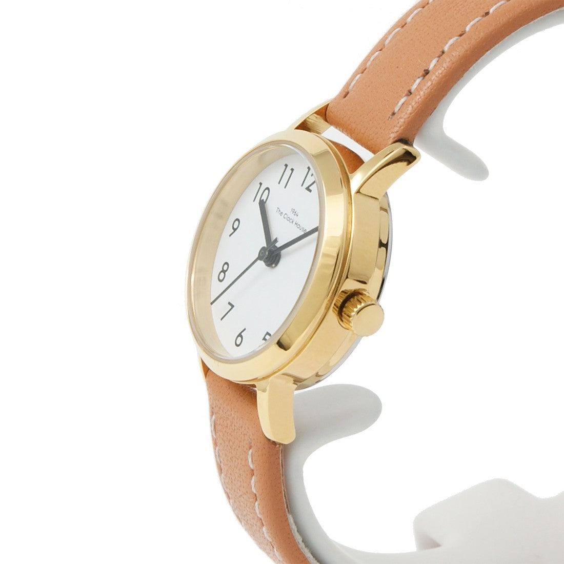 ザ・クロックハウス ナチュラルカジュアル LNC1001-WH3B レディース 腕時計 ソーラー 革ベルト ブラウン ホワイト