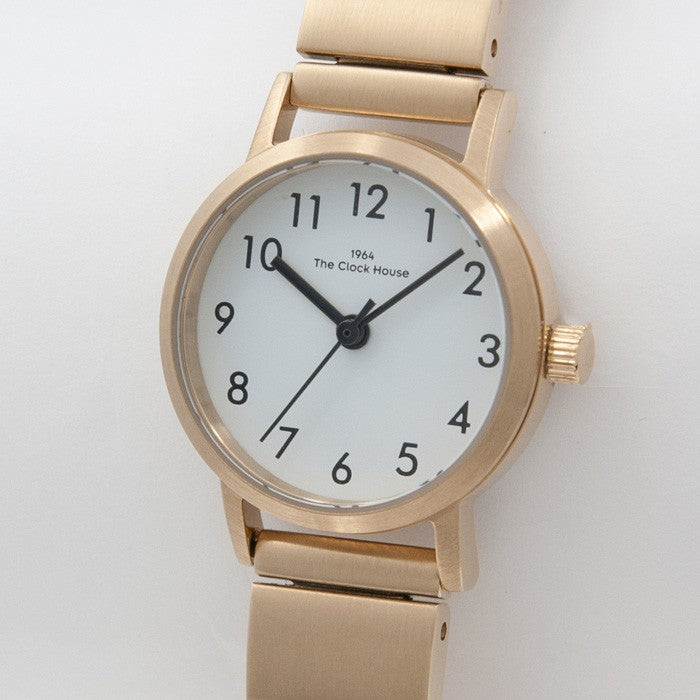 ザ・クロックハウス ナチュラルカジュアル LNC1001-WH6A レディース 腕時計 ソーラー メタルベルト ゴールド ホワイト