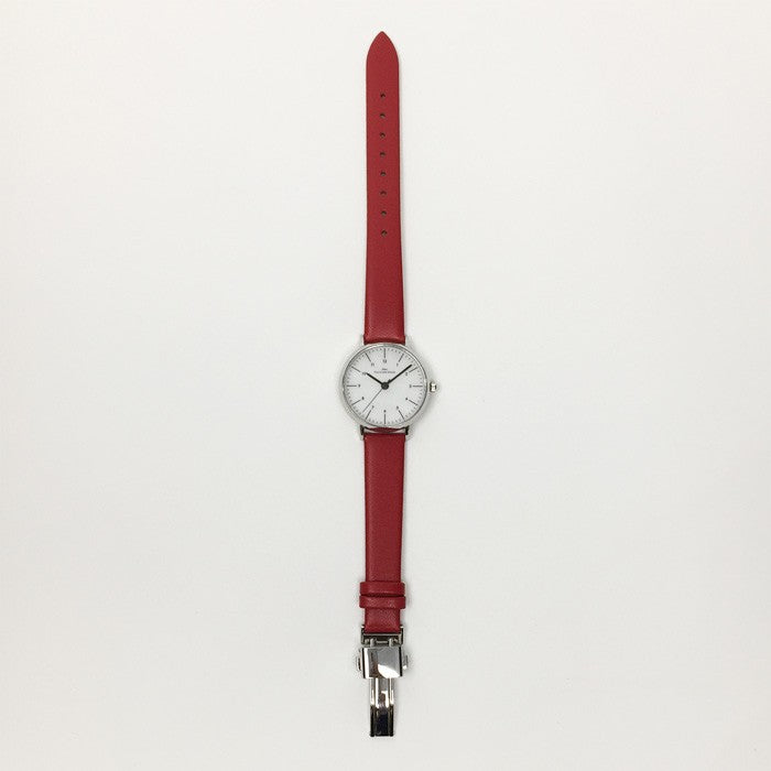ザ・クロックハウス ナチュラルカジュアル LNC1003-WH3B レディース 腕時計 ソーラー 革ベルト レッド ホワイト