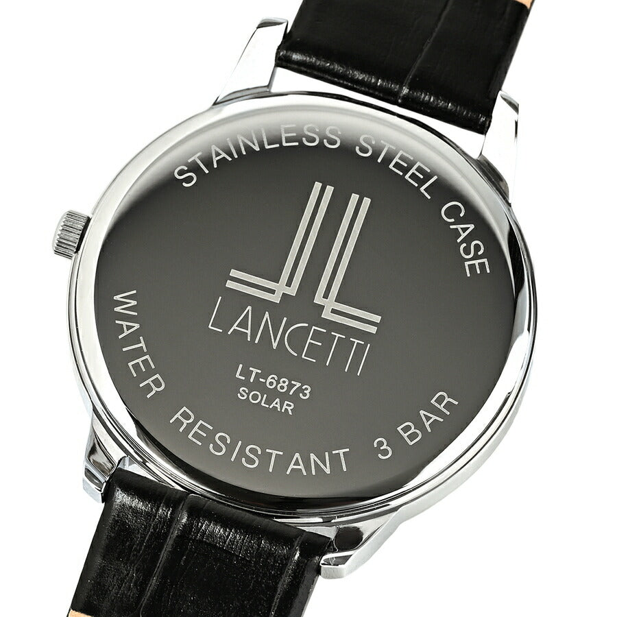ランチェッティ ペア ソーラー 3針モデル LT6873-BK メンズ 腕時計 3針 メタルバンド ブラック 革ベルト LB2024