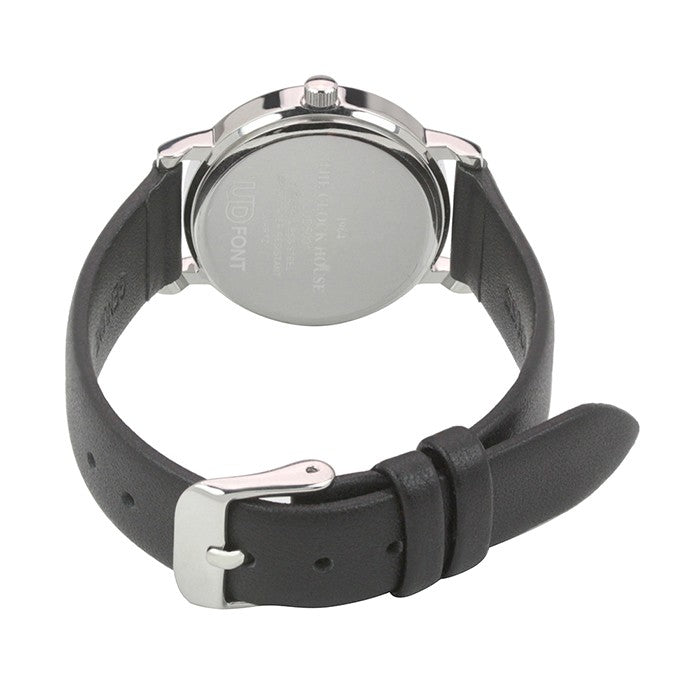 ザ・クロックハウス LUD5001-WH1B ユニバーサルデザイン レディース 腕時計 クオーツ 黒レザー ホワイト UD THE CLOCK HOUSE