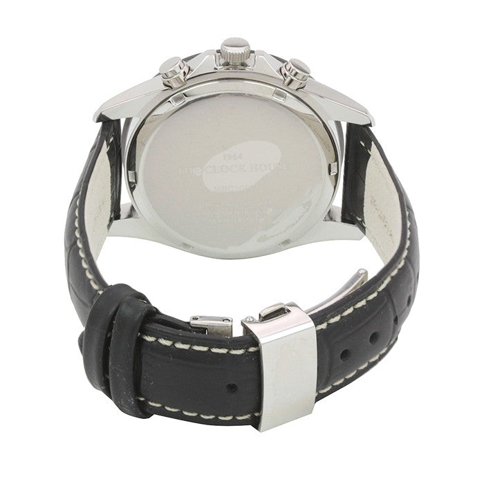 ザ・クロックハウス ビジネスカジュアル MBC1003-BK3B メンズ 腕時計 ソーラー クロノグラフ 革ベルト ブラック