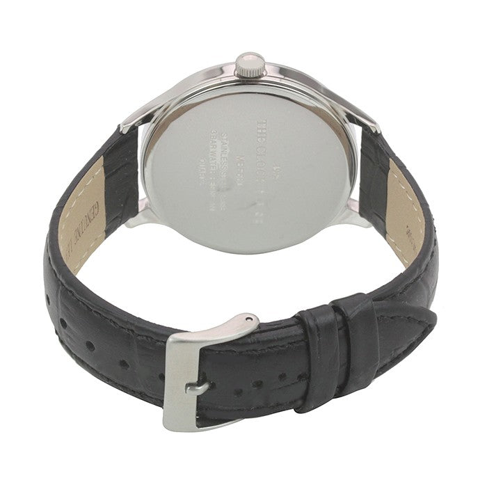 ザ・クロックハウス MBF5001-SI1B ビジネスフォーマル メンズ 腕時計 クオーツ 黒レザー シルバー THE CLOCK HOUSE