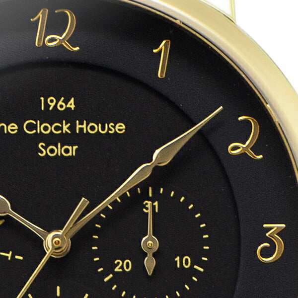 ザ・クロックハウス カスタマイズウォッチ フレンチカジュアル MCA1005-BK1 メンズ 腕時計 ソーラー 革ベルト ブラック マルチカレンダー CLUELvol.71 雑誌掲載