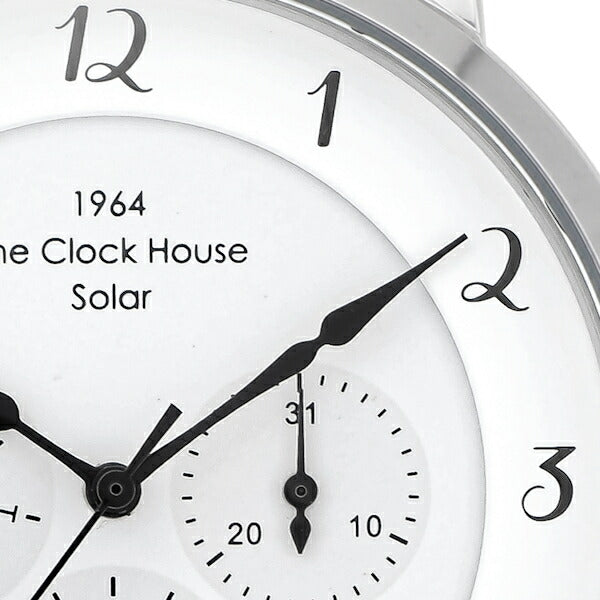 ザ・クロックハウス カスタマイズウォッチ フレンチカジュアル MCA1005-WH1 メンズ 腕時計 ソーラー 革ベルト ホワイト マルチカレンダー