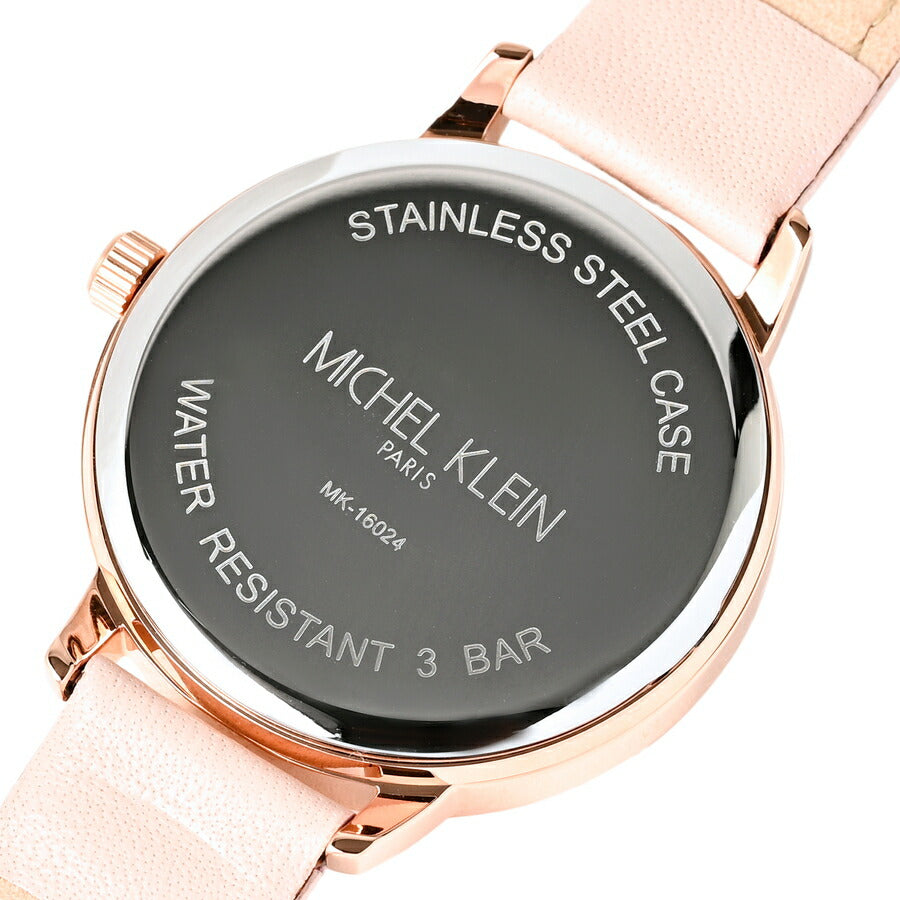 ミッシェルクラン マルチファンクション MK16024-SI レディース 腕時計 クオーツ 電池式 シルバーダイヤル ピンク 革ベルト LB2024