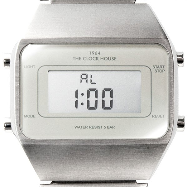 ザ・クロックハウス タウンカジュアル メタル デジタル ユニセックス 腕時計 オクタゴン グレー シルバー レトロモダン 防水 MTC7001-GY1A