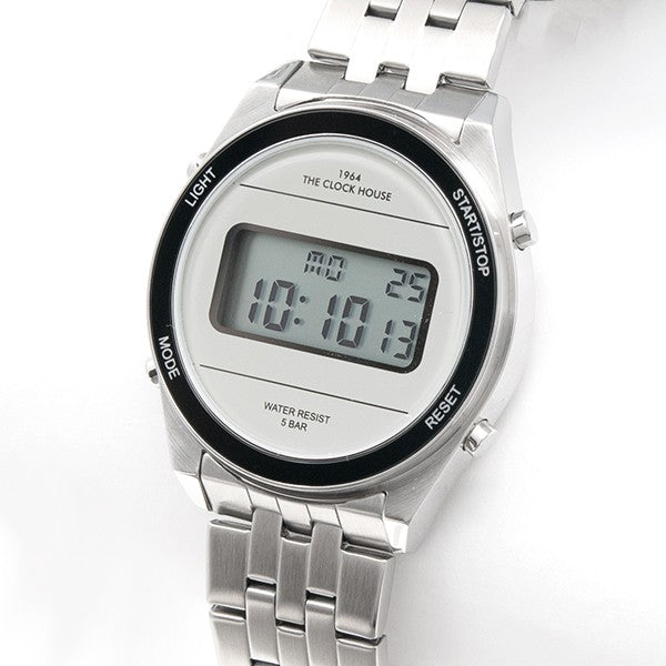 ザ・クロックハウス タウンカジュアル メタル デジタル ユニセックス 腕時計 ラウンド グレー シルバー レトロモダン 防水 MTC7002-GY1A