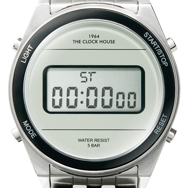 ザ・クロックハウス タウンカジュアル メタル デジタル ユニセックス 腕時計 ラウンド グレー シルバー レトロモダン 防水 MTC7002-GY1A