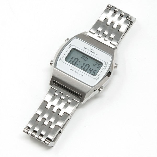 ザ・クロックハウス タウンカジュアル メタル デジタル ユニセックス 腕時計 トノー ホワイト シルバー レトロモダン 防水 MTC7003-WH1A