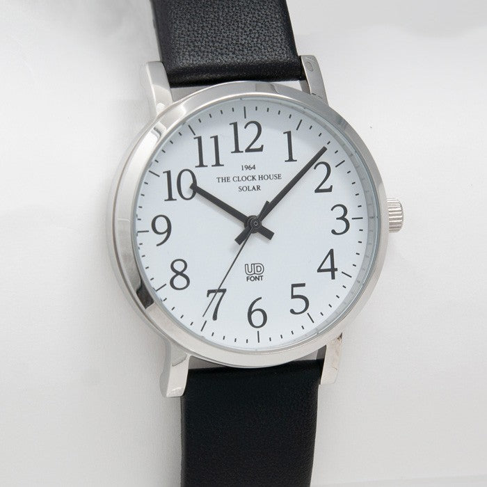 ザ・クロックハウス UD ユーディー MUD1001-WH1B メンズ 腕時計 ソーラー 革ベルト ブラック ホワイト ユニバーサルデザイン