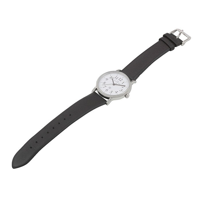 ザ・クロックハウス MUD5001-WH1B ユニバーサルデザイン メンズ 腕時計 クオーツ 黒レザー ホワイト ユーディー ユニセックス THE CLOCK HOUSE