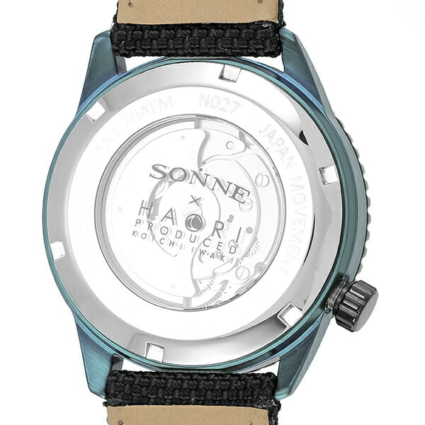 ゾンネハオリ N027 メカニカルダイバー 限定モデル N027GR-BK メンズ 腕時計 自動巻き コーデュラバンド スケルトン グリーン