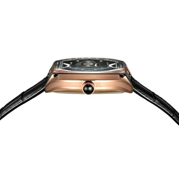 ゾンネハオリ N029シリーズ セミスケルトン オートマティック N029PG-BK メンズ 腕時計 自動巻き トノー 革ベルト