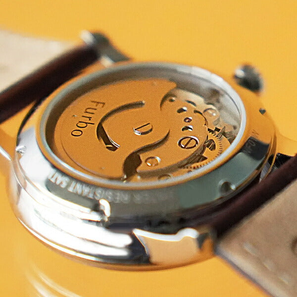 Furbo Design フルボデザイン New Normal ニューノーマル NF01W-BR メンズ ボーイズ 腕時計 メカニカル 自動巻き オープンハート ホワイトダイヤル ブラウン 革ベルト
