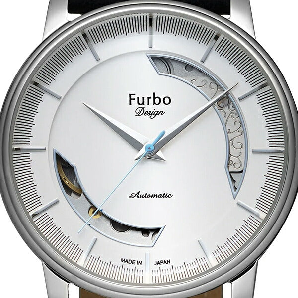 Furbo Design フルボデザイン New Normal ニューノーマル NF01W-WH メンズ ボーイズ 腕時計 メカニカル 自動巻き オープンハート ホワイトダイヤル ブラック 革ベルト