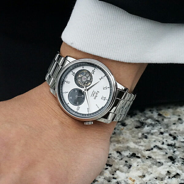 Furbo Design フルボデザイン Trompe-l'oeil トロンプ・ルイユ 騙し絵 NF02W-SISS メンズ ボーイズ 腕時計 メカニカル 自動巻き ホワイトダイヤル メタルベルト