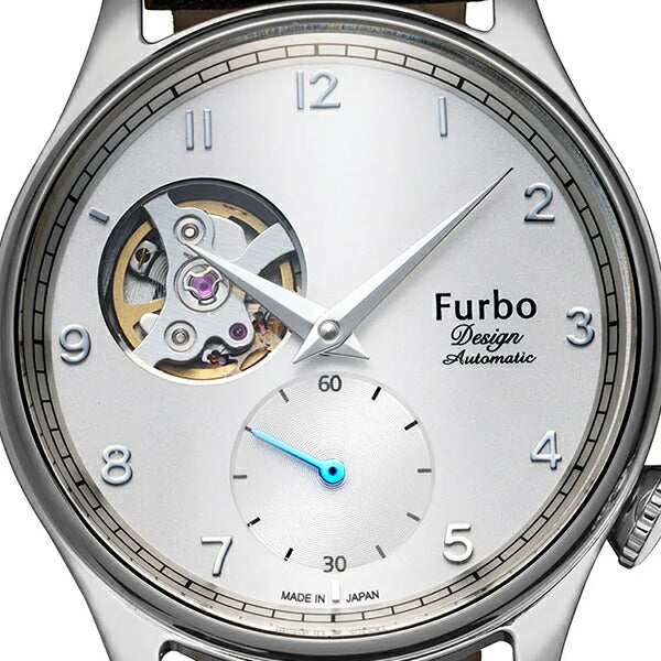 Furbo Design フルボデザイン Shave Off シェイブオフ NF03W-BK メンズ ボーイズ 腕時計 メカニカル 自動巻き オープンハート ホワイトダイヤル ブラック革ベルト