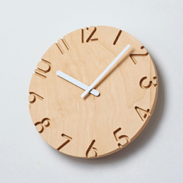 タカタレムノス カーヴド 掛時計 ウッド バーチ クロック シンプル グッドデザイン賞 Lemnos Carved Wood Birch Clock NTL16-05 インテリア 寺田尚樹