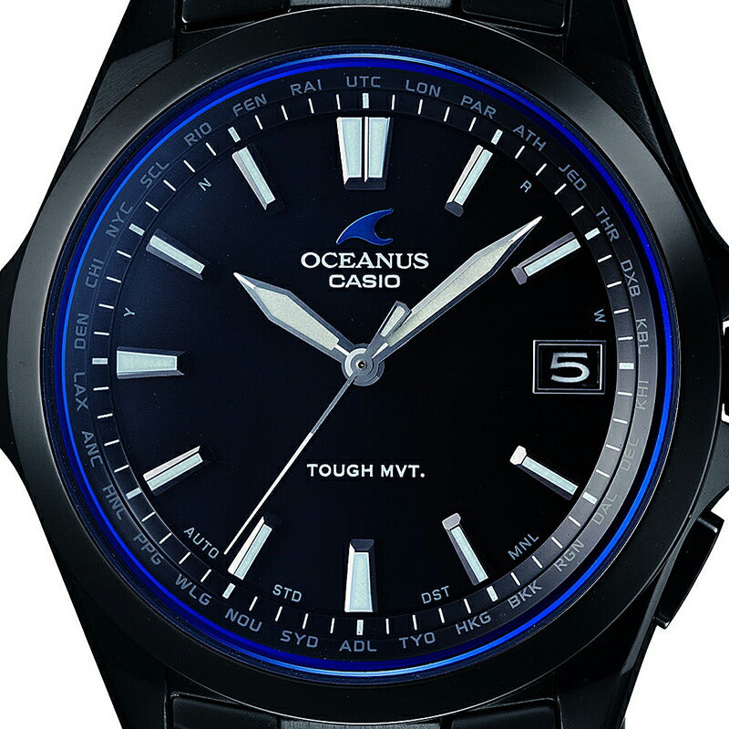 オシアナス 3針モデル OCW-S100B-1AJF メンズ 腕時計 電波 ソーラー チタン ブラック 国内正規品 カシオ