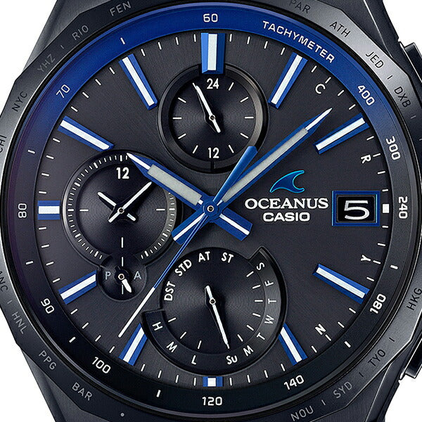 オシアナス マンタ ブラック OCW-S5000B-1AJF メンズ 腕時計 電波 ソーラー チタン Bluetooth DLC