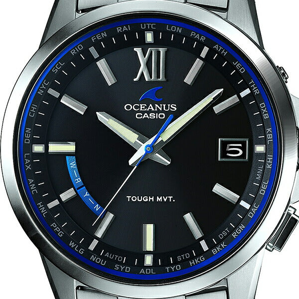 オシアナス 3針デイトアナログモデル OCW-T150-1AJF メンズ 腕時計 電波 ソーラー チタン ブラック 国内正規品 カシオ