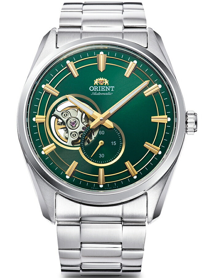 オリエント コンテンポラリー セミスケルトン RN-AR0008E メンズ 腕時計 機械式 自動巻き グリーンダイヤル メタルバンド