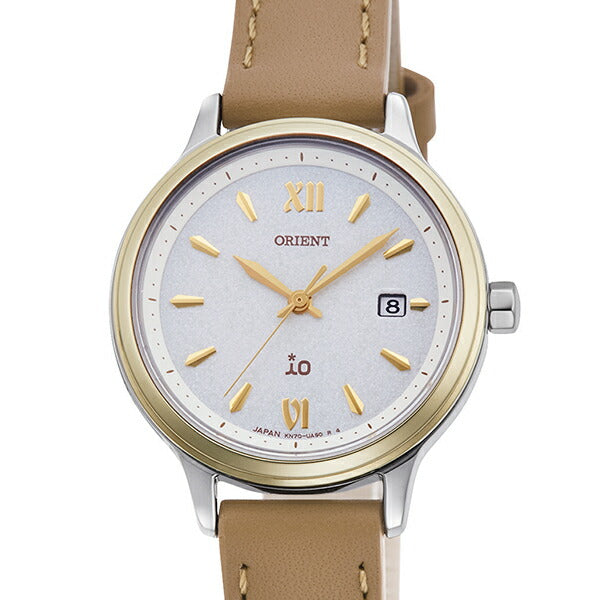 オリエント iO イオ Natural & Plain ライトチャージ RN-WG0420S レディース 腕時計 革ベルト キャメル