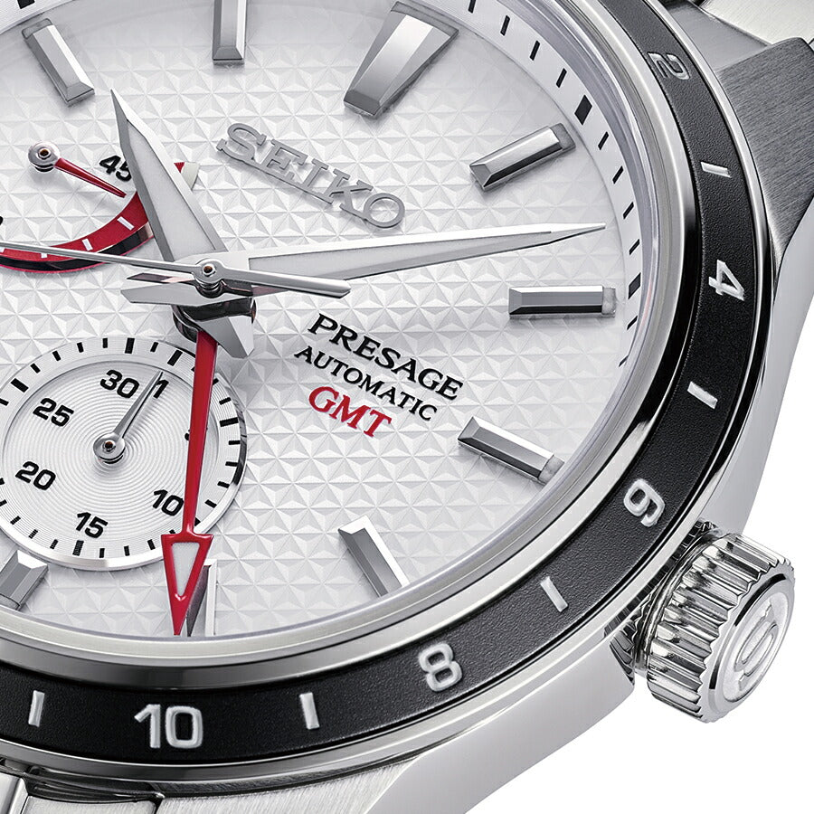セイコー プレザージュ シャープエッジドシリーズ JAL国際線就航70周年記念 コラボレーション 限定モデル SARF025 メンズ 腕時計 メカニカル 自動巻き GMT ホワイト