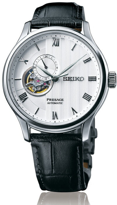 セイコー プレザージュ ジャパニーズガーデン SARY095 メンズ腕時計 メカニカル 自動巻き 革ベルト ホワイト