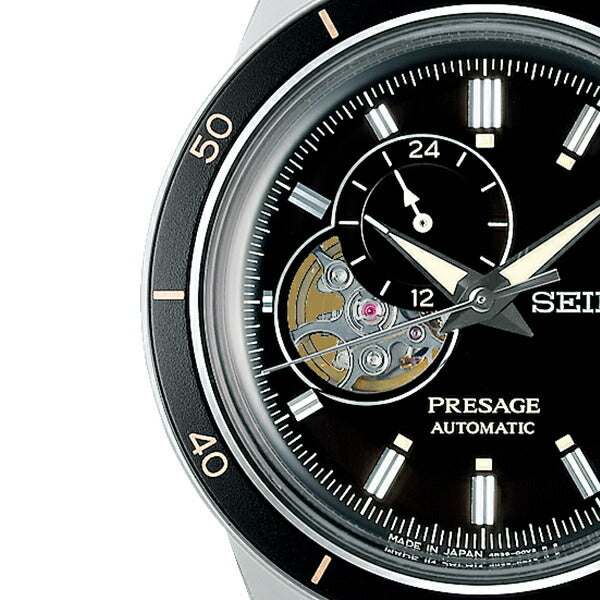 セイコー プレザージュ Style60’s SARY191 メンズ 腕時計 メカニカル 自動巻き オープンハート ブラック