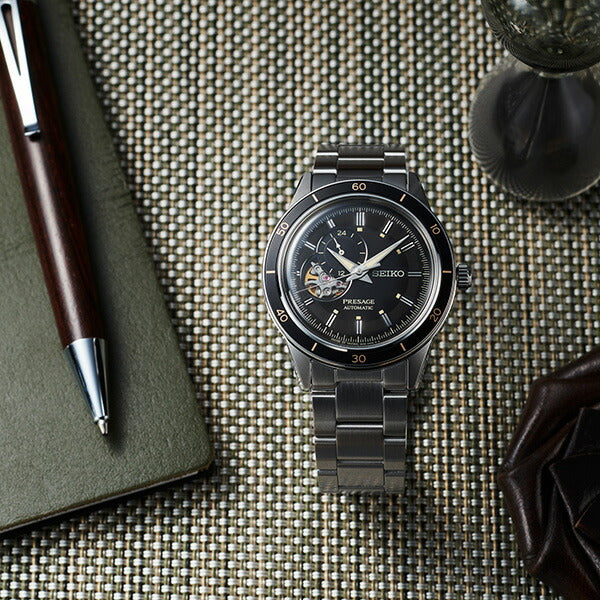 セイコー プレザージュ Style60’s SARY191 メンズ 腕時計 メカニカル 自動巻き オープンハート ブラック