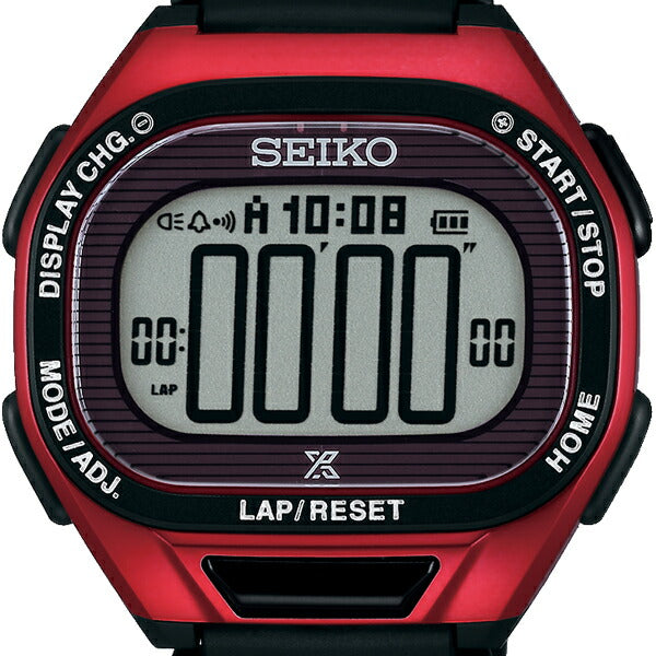 セイコー プロスペックス スーパーランナーズ SBEF047 メンズ 腕時計 ソーラー ポリウレタン レッド
