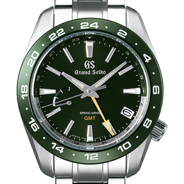 【新品】グランド セイコー GRAND SEIKO 腕時計 メンズ SBGE257 スポーツコレクション スプリングドライブ GMT セラミックベゼル Sport Collection Active スプリングドライブ（9R66/手巻き付） グリーンxシルバー アナログ表示