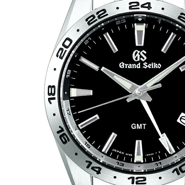 グランドセイコー クオーツ 9F GMTモデル SBGN027 メンズ 腕時計 ブラックダイヤル メタルバンド 9F86
