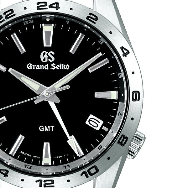グランドセイコー クオーツ 9F GMTモデル SBGN027 メンズ 腕時計 ブラックダイヤル メタルバンド 9F86