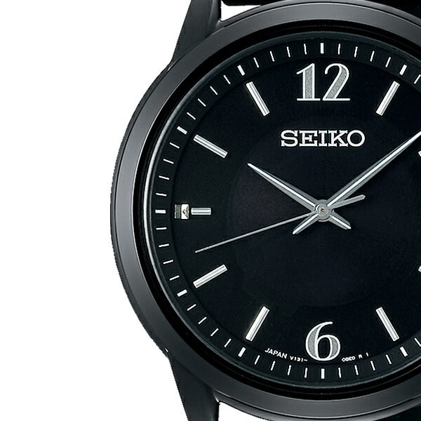 セイコー セレクション ペアソーラー 限定モデル SBPL031 メンズ 腕時計 ブラック 革バンド