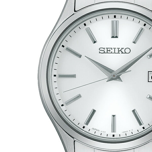 セイコー セレクション Sシリーズ ペア SBPX143 メンズ 腕時計 ソーラー 3針 カレンダー ホワイト