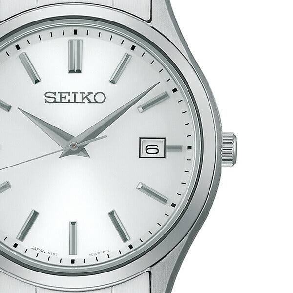 セイコー セレクション Sシリーズ ペア SBPX143 メンズ 腕時計 ソーラー 3針 カレンダー ホワイト