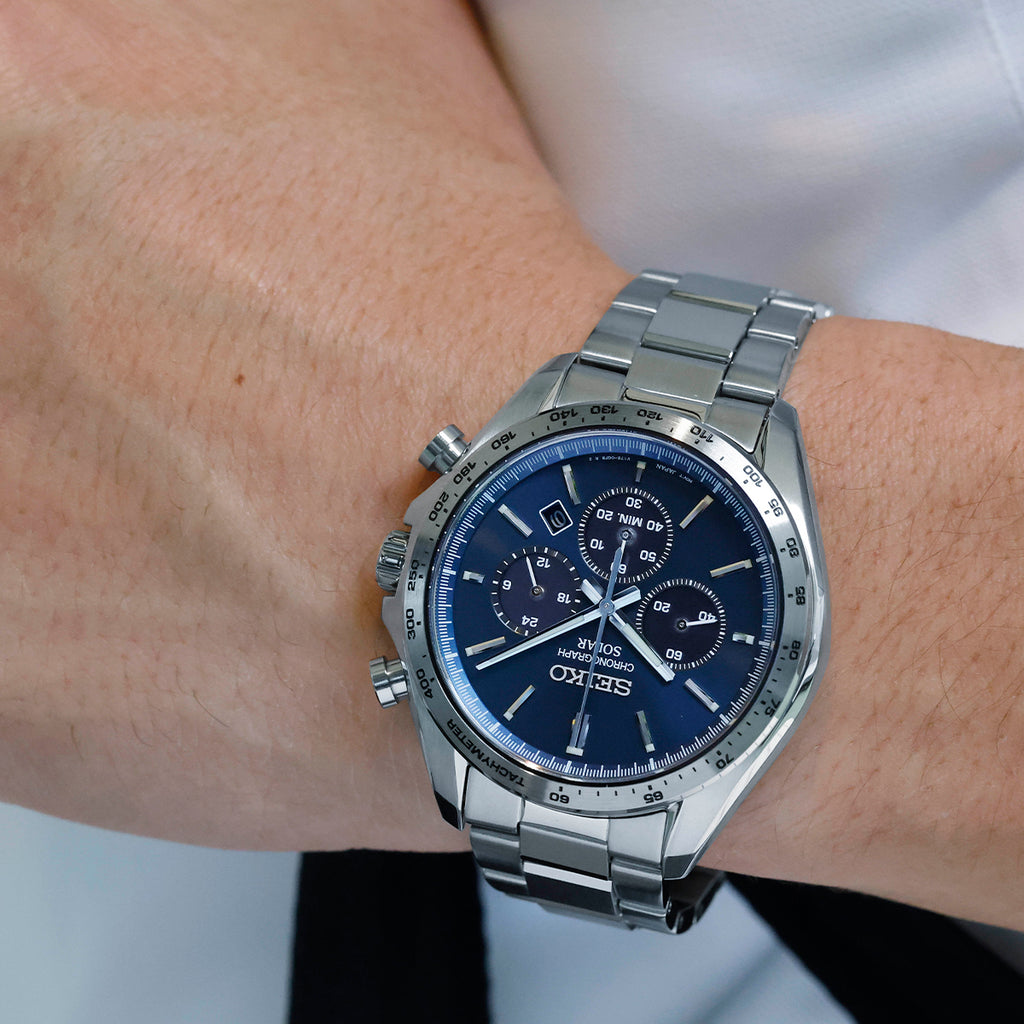 か*る様 SEIKO クロノグラフ ソーラー SBPY163 ブルー 腕時計 セイコー セレクション Sシリーズ SBPY163 メンズ ソーラー クロノ