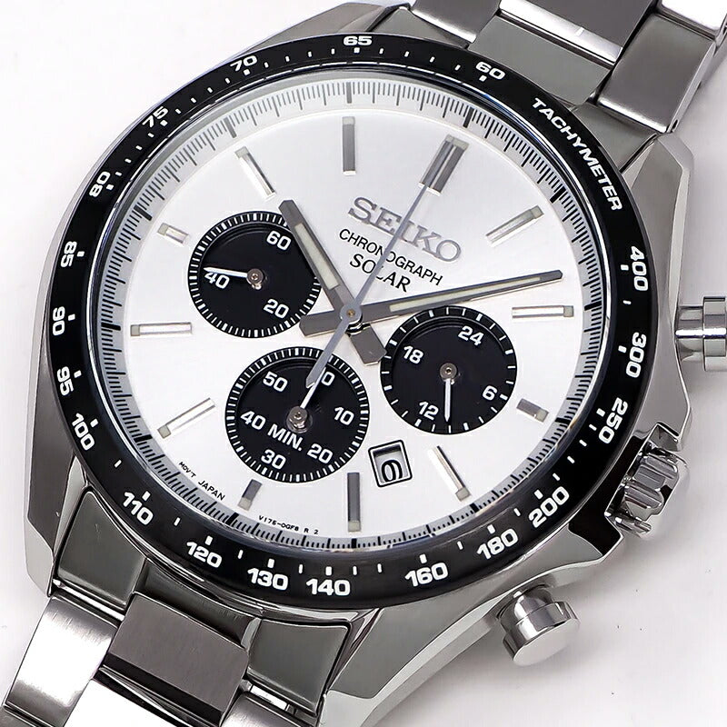 セイコー セレクション Sシリーズ SBPY165 メンズ 腕時計 ソーラー クロノグラフ ホワイト ブラック パンダ