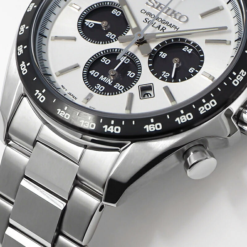 セイコー セレクション Sシリーズ SBPY165 メンズ 腕時計 ソーラー クロノグラフ ホワイト ブラック パンダ