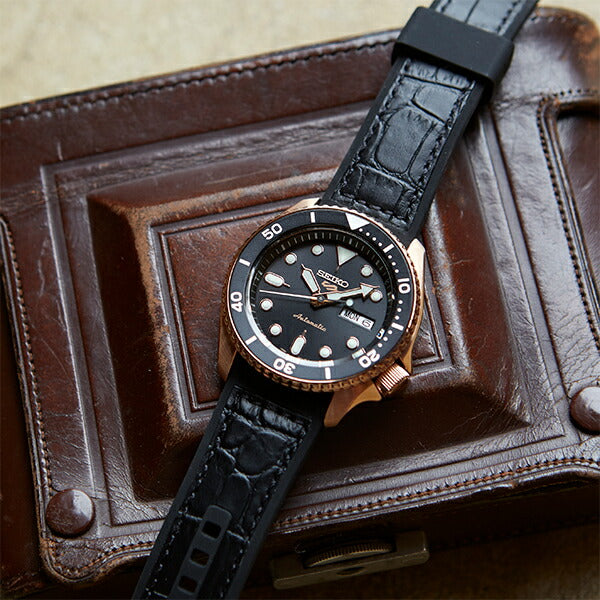 セイコー 5スポーツ スペシャリスト SBSA028 メンズ 腕時計 メカニカル 自動巻き 革ベルト ブラック 日本製
