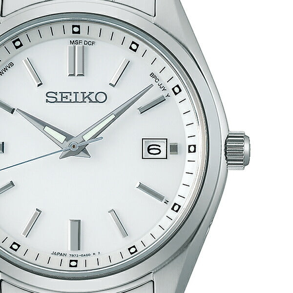 セイコー セレクション Sシリーズ SBTM317 メンズ 腕時計 ソーラー 電波 ホワイト 日本製