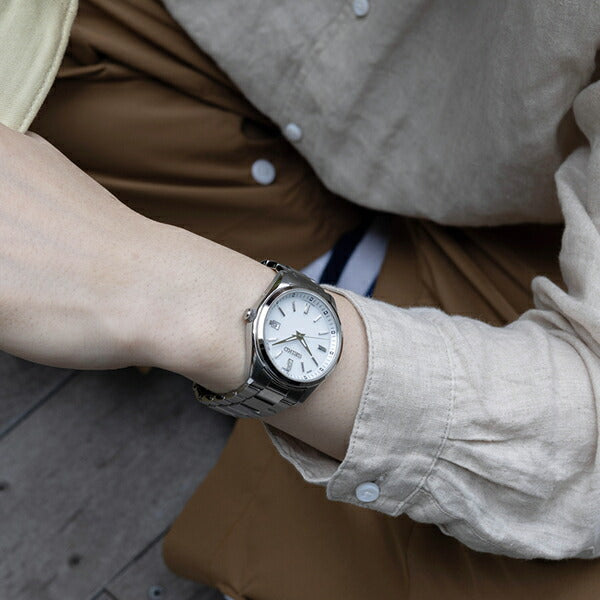 セイコー セレクション Sシリーズ SBTM317 メンズ 腕時計 ソーラー 電波 ホワイト 日本製