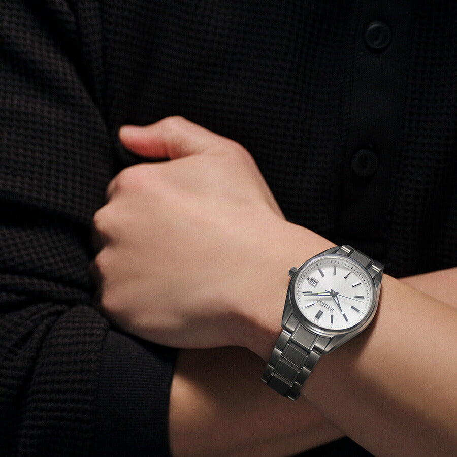 セイコー セレクション Sシリーズ プレミアム SBTM337 メンズ 腕時計 ソーラー電波 3針 チタン パールホワイト 日本製
