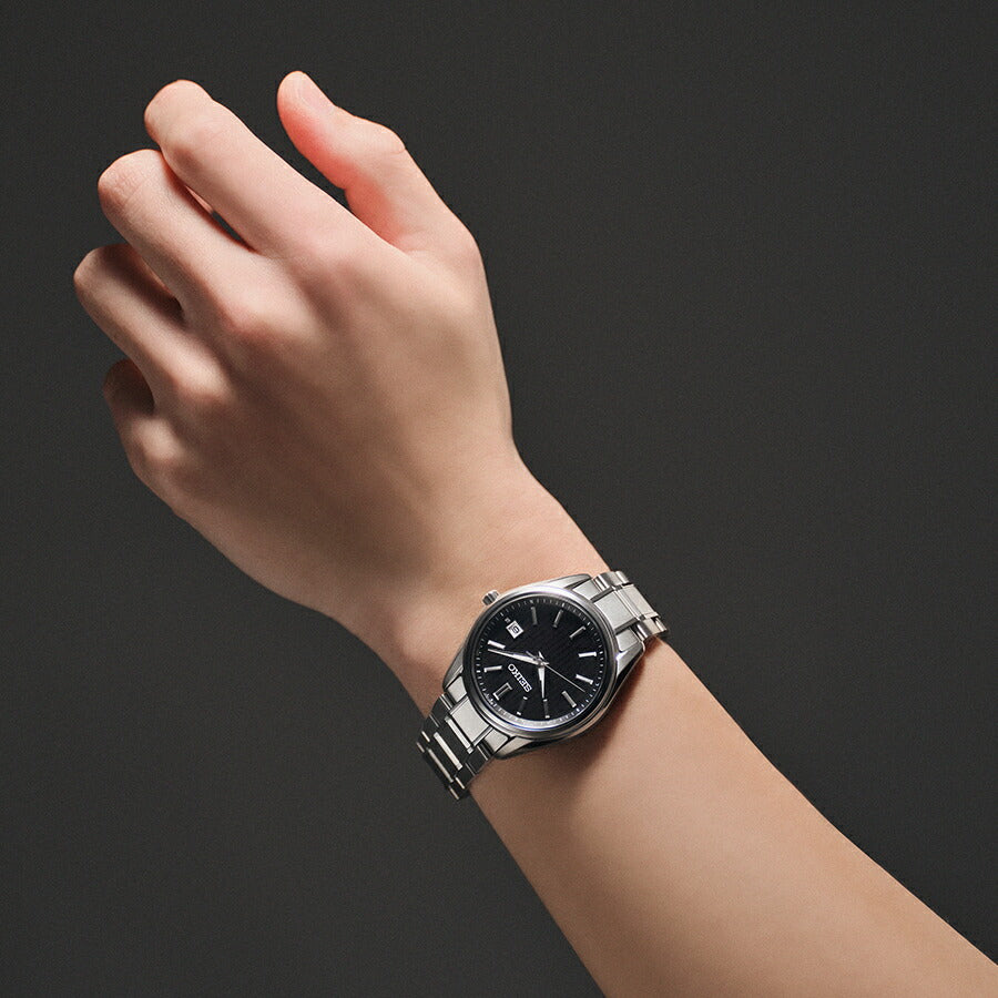 セイコー セレクション Sシリーズ プレミアム SBTM341 メンズ 腕時計 ソーラー電波 3針 チタン ブラック 日本製